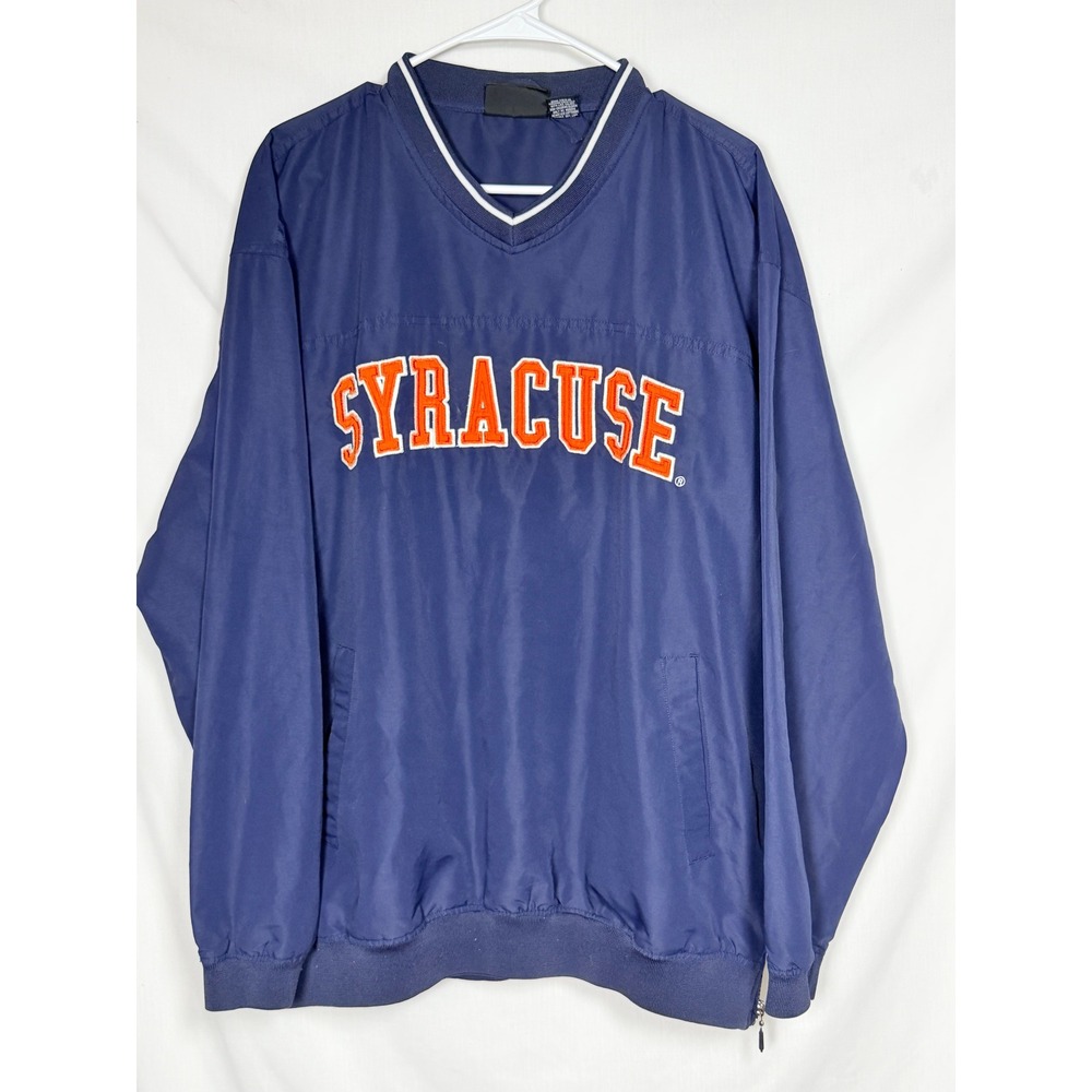 J2 Sport Mens Syracuse University Windbreaker Large Blue Retro NCAA Pullover